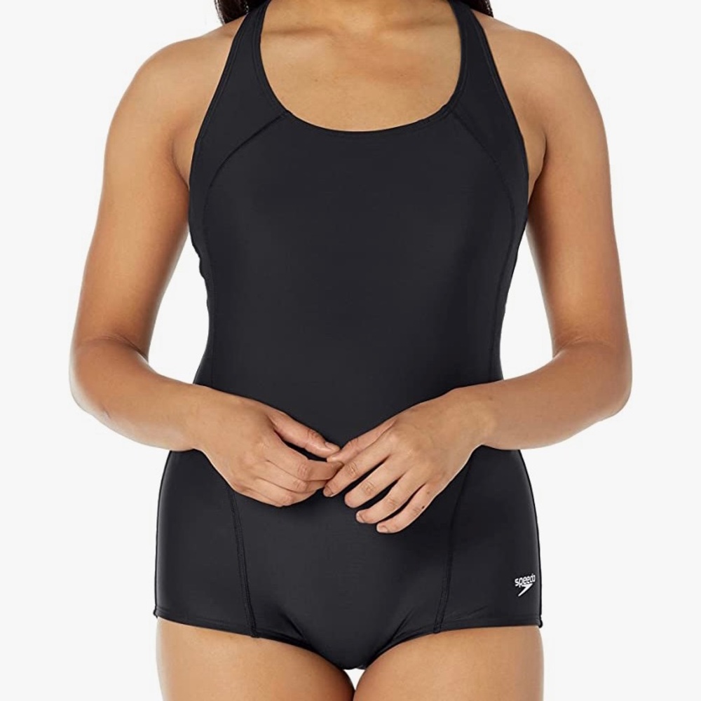 Speedo Women’s Princess Seam Conservative Ultraback Swimsuit, Black, Size 16